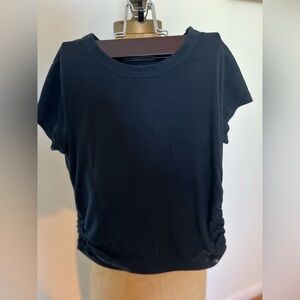 Abercrombie Kids girls black tshirt with elastic sides